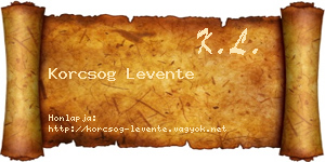 Korcsog Levente névjegykártya