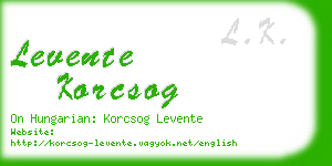 levente korcsog business card